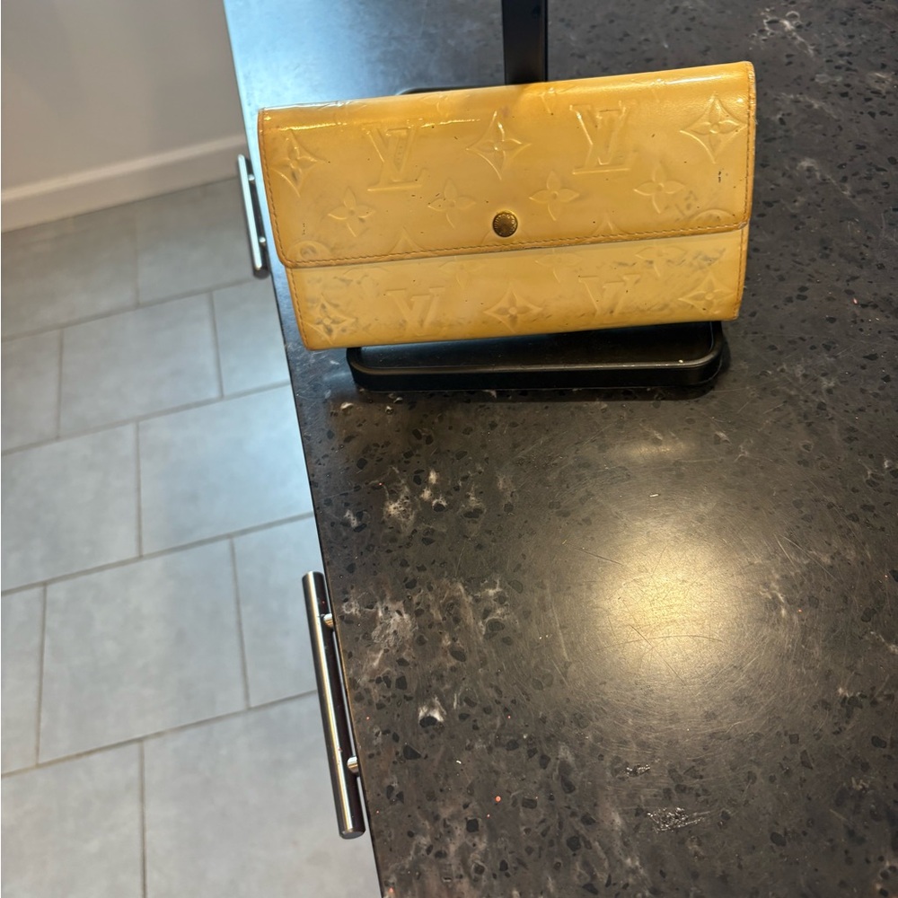 Louis Vuitton Vernais Mustard Yellow Embossed Wallet